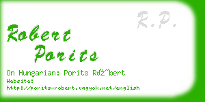 robert porits business card